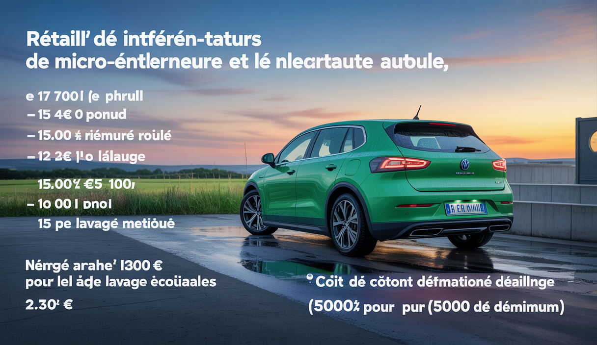 Graphique chiffré représentant la rentabilité et les apports financiers dans le secteur du nettoyage automobile en micro-entreprise et detailing
