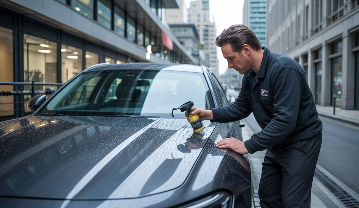 Formation professionnelle en detailing automobile en milieu urbain humide avec démonstration de traitement céramique et lutte contre la corrosion